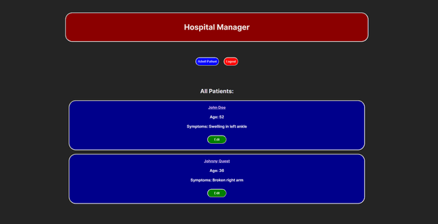 Hospital Manager App